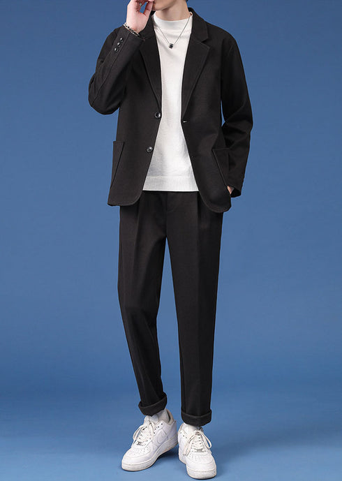 Autumn Woolen Plus Size Men's Casual Slim Fit Suit Jacket